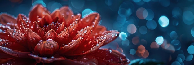 a flower with water drops on it