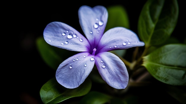 A flower with water drops on it