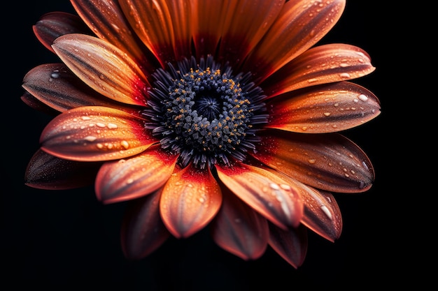 A flower with water drops on it