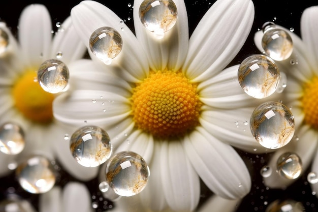 A flower with water drops on it