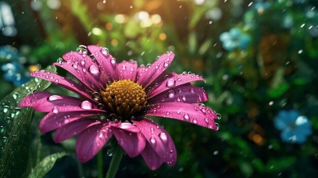 Photo a flower with water drops on it