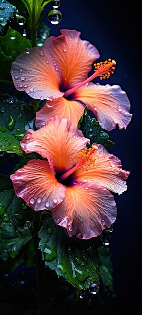 Photo a flower with water drops on it