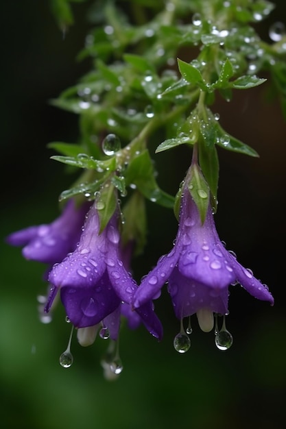 A flower with water drops on it