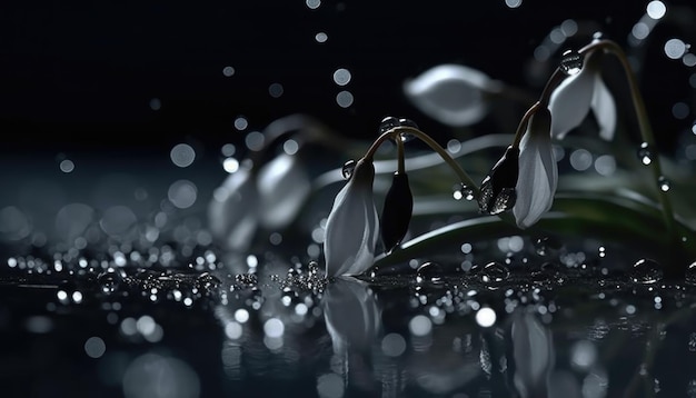 Flower with water Generative Ai