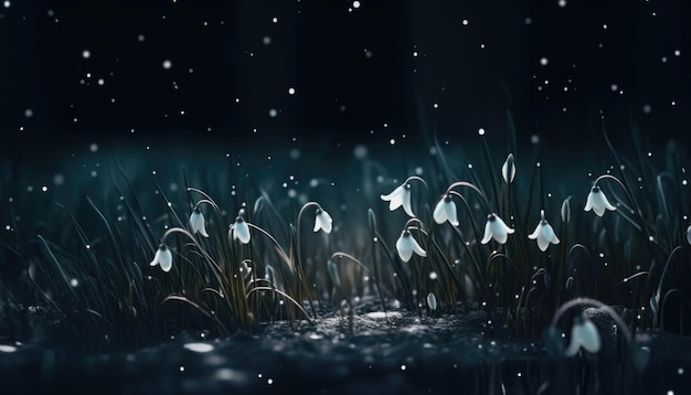 Flower with water Generative Ai