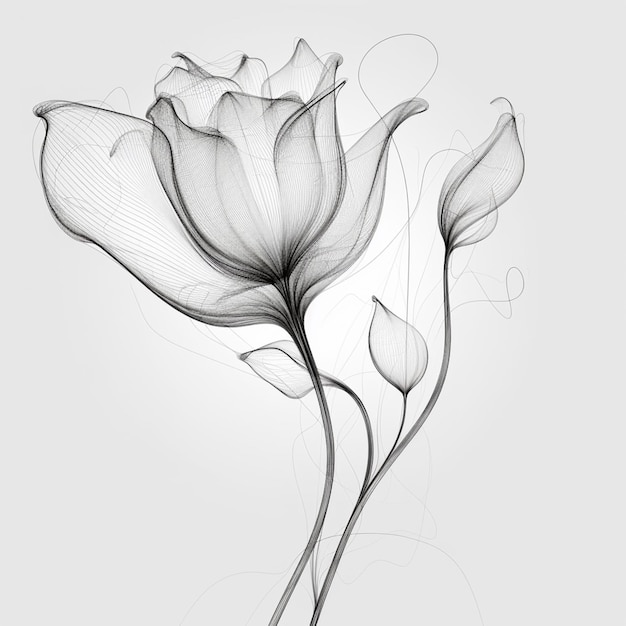 A flower with a white background and a black background.