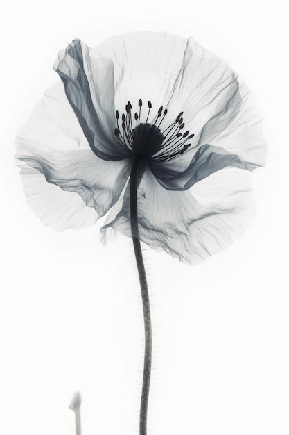 A flower with a white background and a stem that says'flower'on it