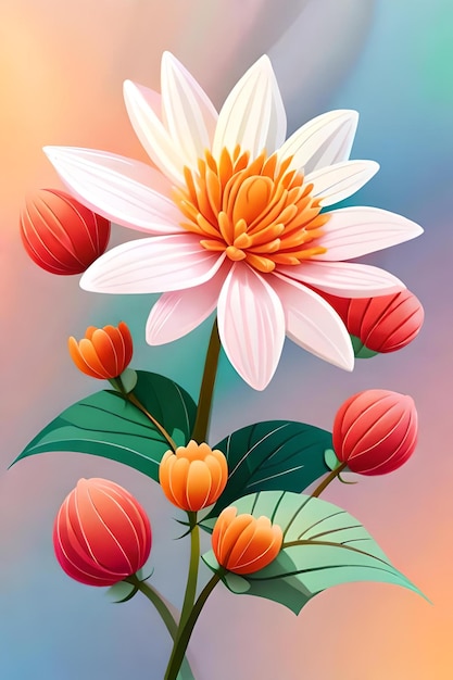 A flower with the word dahlia on it