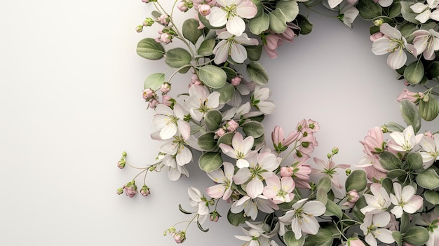 Photo flower wreath dandelion leaves white daisies weaving water decoration laurel wedding beauty broom caesar spring bunch crown fortune telling generated by ai