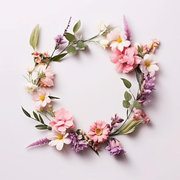 Flower wreath for decorative background