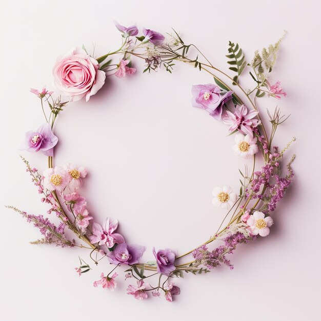 Flower wreath for decorative background