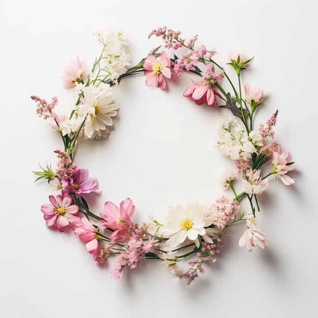 Flower wreath for decorative background