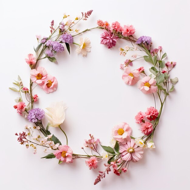 Photo flower wreath for decorative background