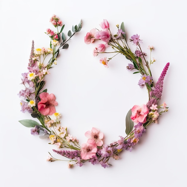 Flower wreath for decorative background