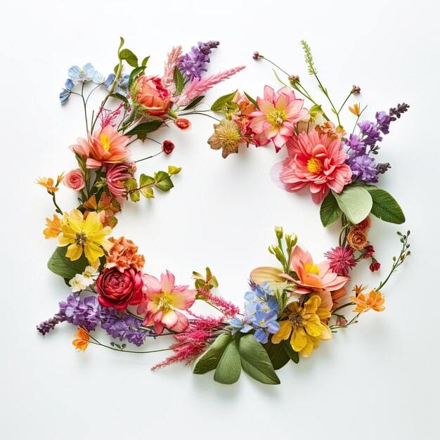 Flower wreath for decorative background