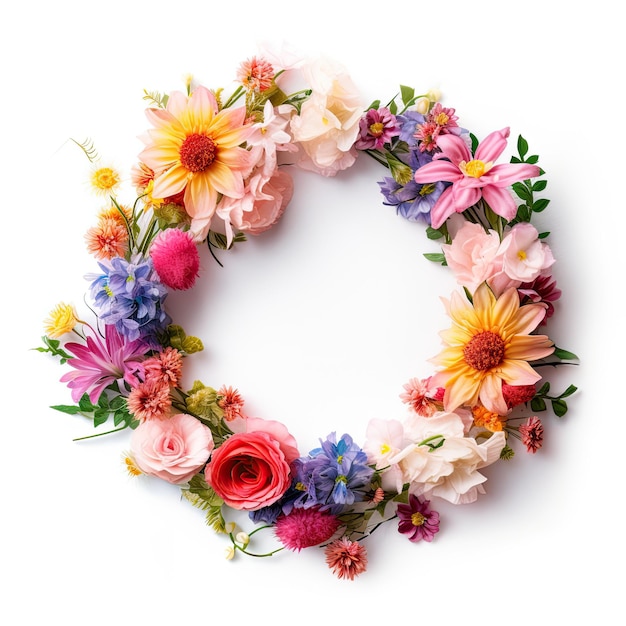 Flower wreath for decorative background