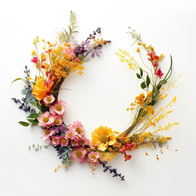 Flower wreath for decorative background