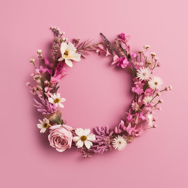 Flower wreath for decorative background