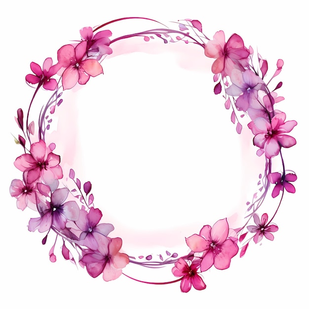 a flower wreath pattern with water colors