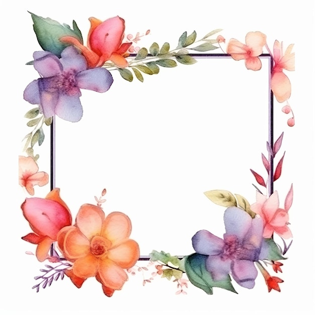 結婚式のグリーティング カードの背景壁紙フレーム生成 Ai の花の花輪