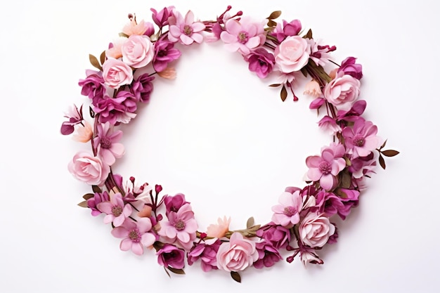 flower wreath on white