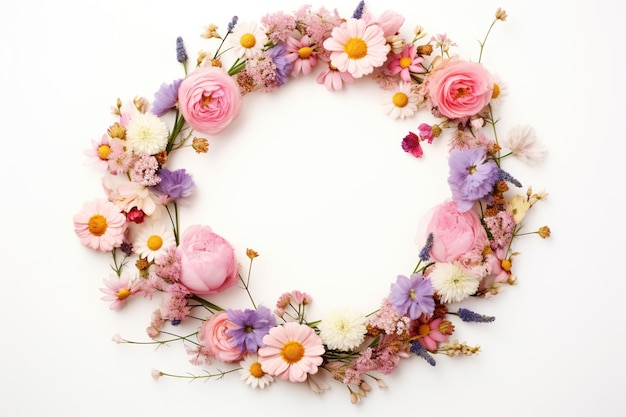 flower wreath on white