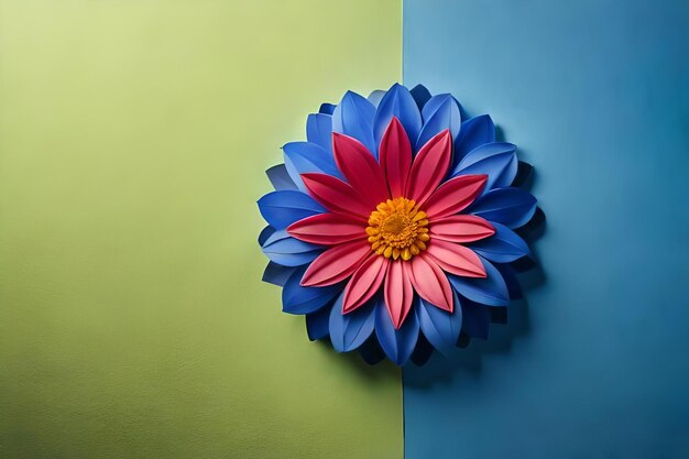 A flower on a yellow background