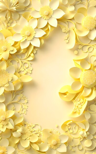 Foto fiore giallo confine ombra di sfondo ornamento 3d carta da parati ritratto di matrimonio