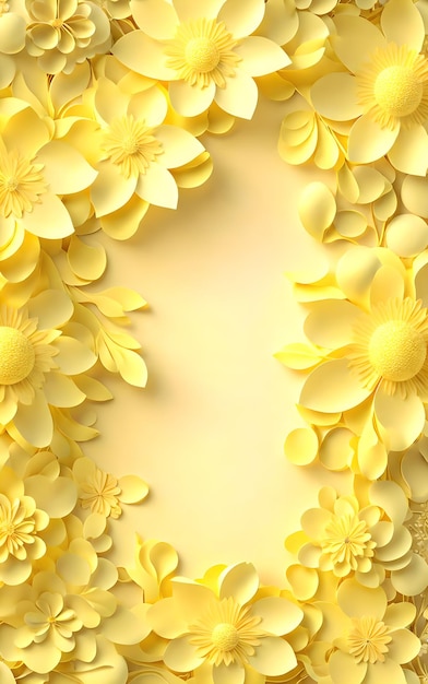 Foto fiore giallo confine ombra di sfondo ornamento 3d carta da parati ritratto di matrimonio