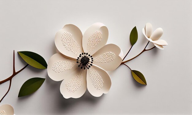 Flowering dogwood flower made of paper craft generative ai