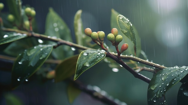 Photo flowering rainforest flowers adorned with dew dew drops on flowers dewdrops on flower