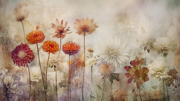 Flowers background texture abstract beauty generative AI