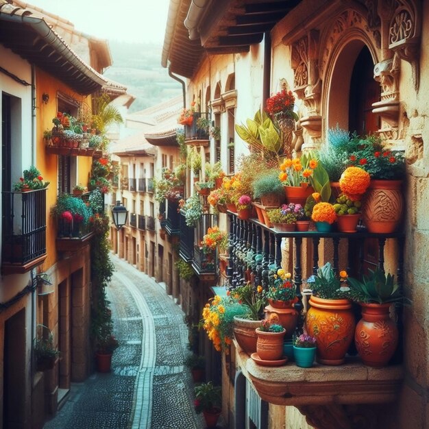 flowers on a balcony