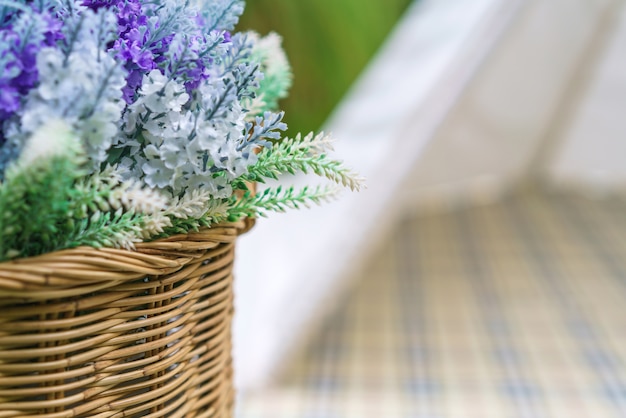 Flowers in the basket.