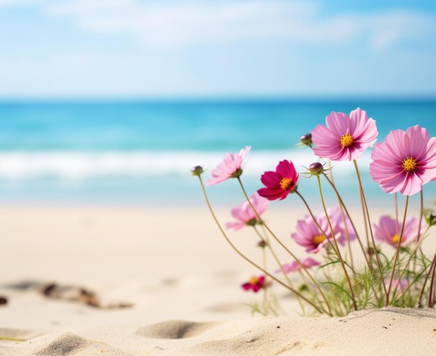 Photo flowers on beach