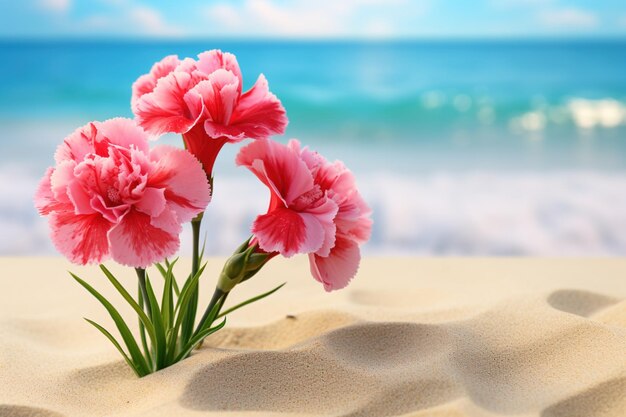 Photo flowers on beach