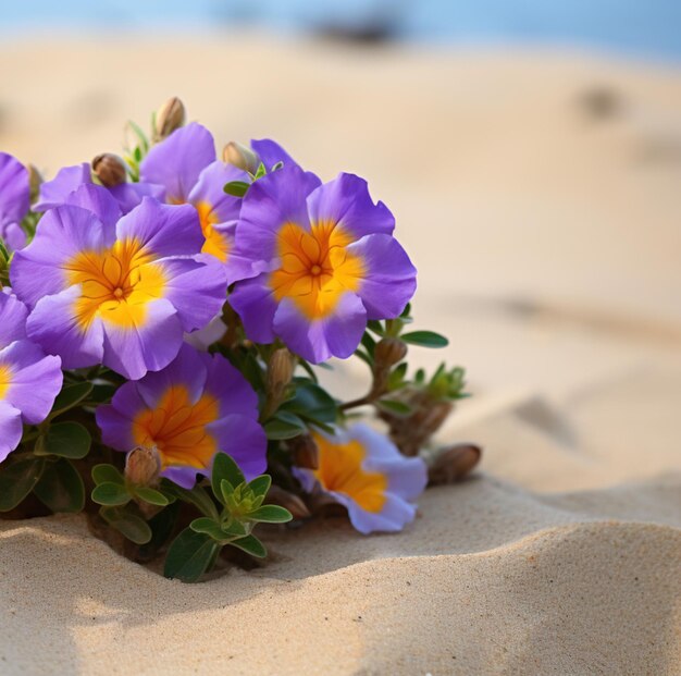 Photo flowers on beach