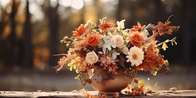 Photo flowers beautiful fall flowers vintage autumn landscape seasonal beauty