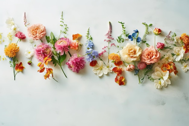 Flowers over a beige and grey textured layflat