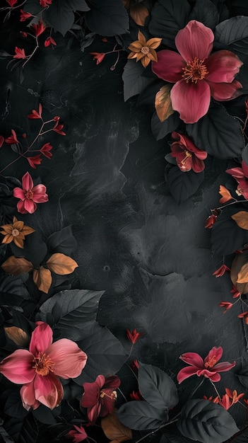 Flowers black background wallpaper for phone