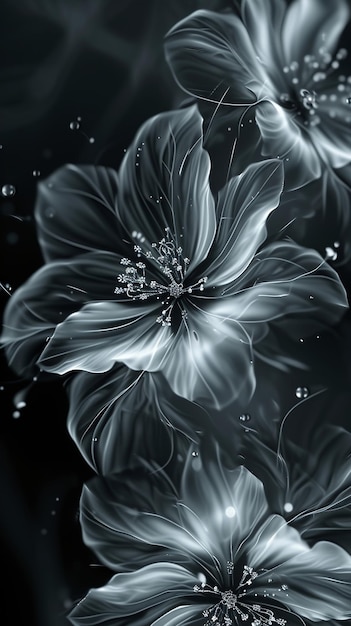 Flowers black background wallpaper for phone