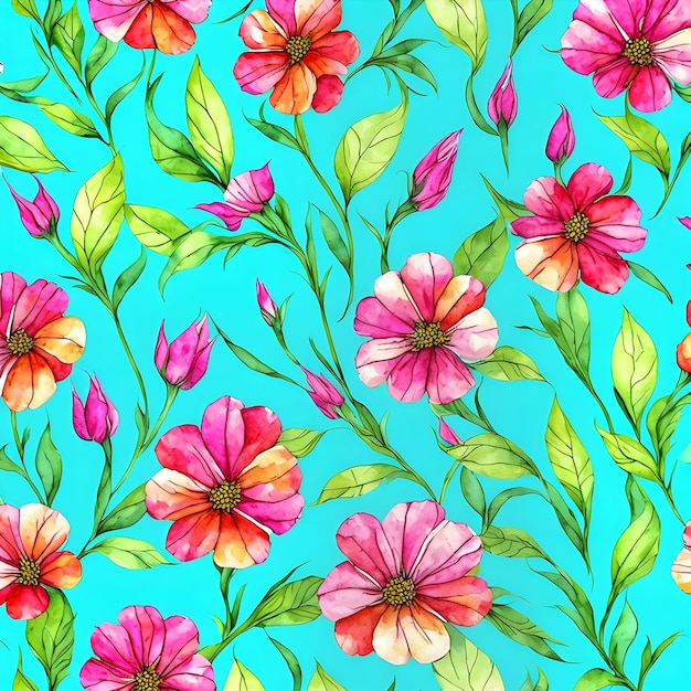 Flowers on blue background