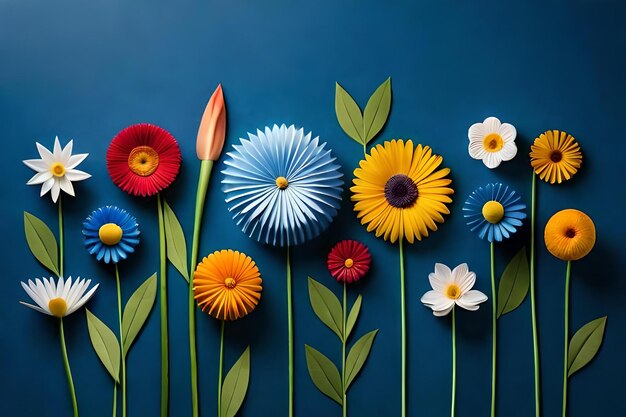 Flowers on a blue background