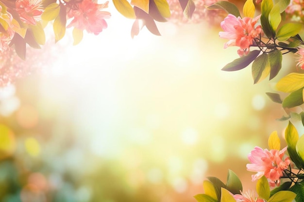 Photo flowers on a blurred background with the sun behind them