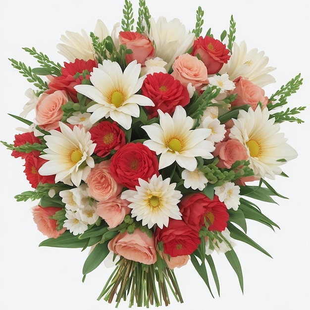 Flowers bouquet on white background generated by AI