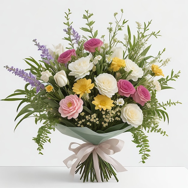 Flowers bouquet on white background generated by AI