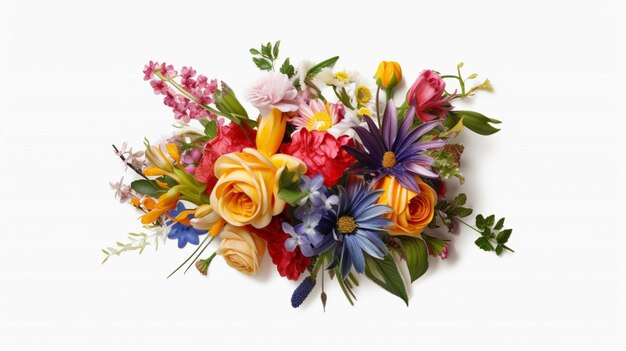 Flowers bouquet on white background