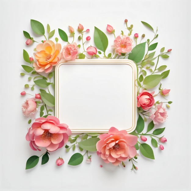 Flowers and Buds as Frame