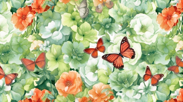 꽃 과 나비 패턴