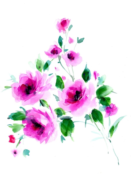 The flowers carry the scent of spring, the leaves and flowers art design.